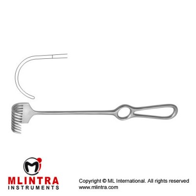 Koerte Retractor 8 Blunt Prongs Stainless Steel, 24.5 cm - 9 3/4" Blade Size 40 x 30 mm